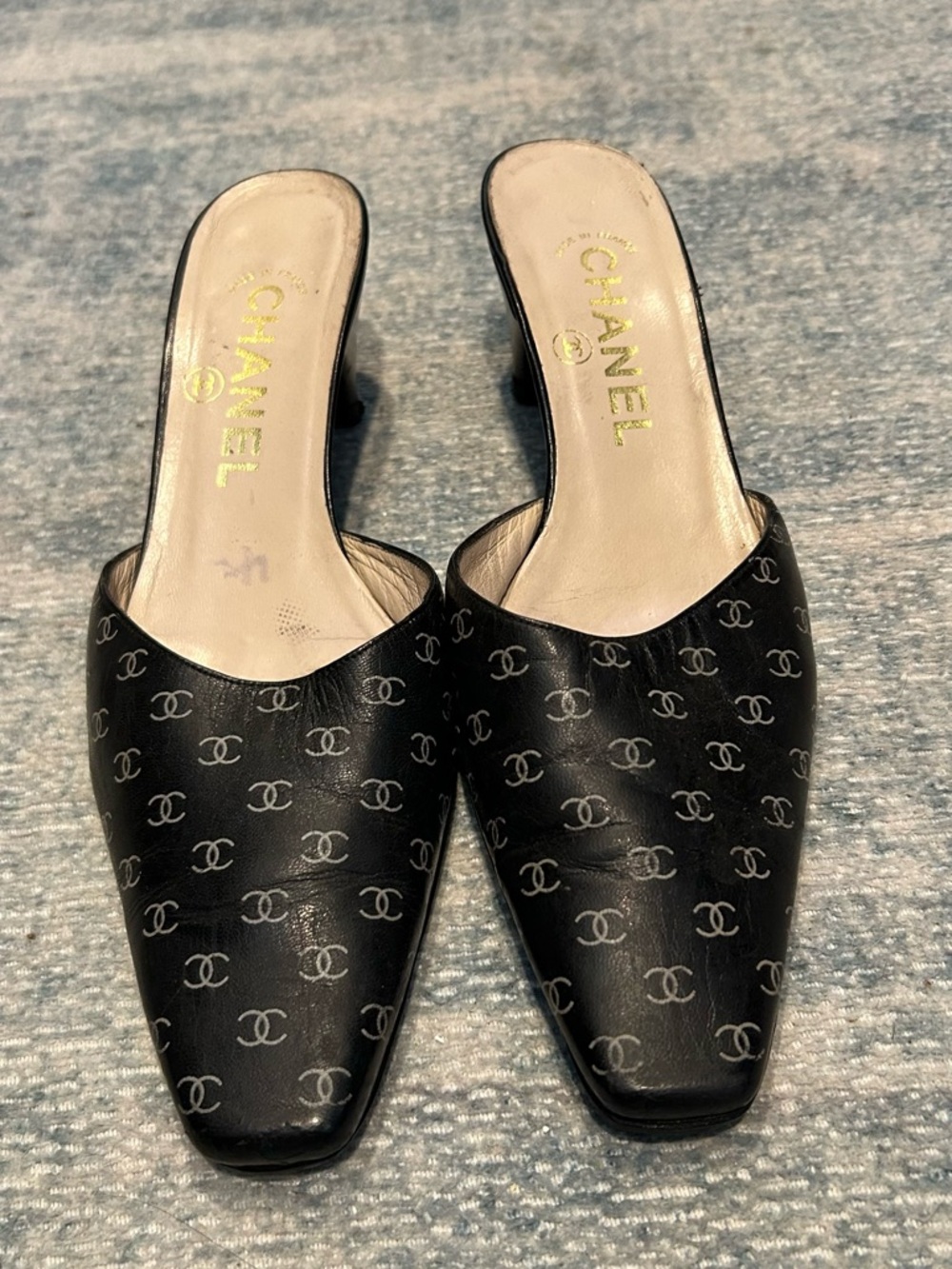 Chanel Black Logo Mules — Women's Slip-On Heels - Picture 5 of 9